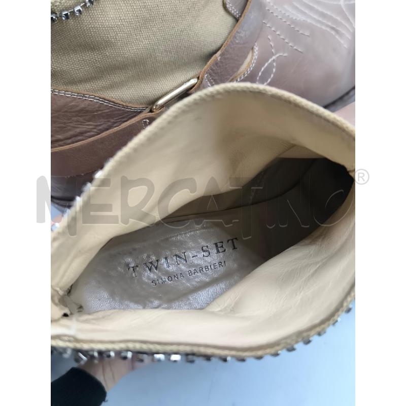 STIVALETTI DONNA TWIN SET MARRONI TEXANI | Mercatino dell'Usato Mestre 3