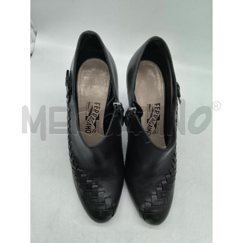 TACCHI DONNA SALVATORE FERRAGAMO NERE INTRECCI | Mercatino dell'Usato Mestre 2