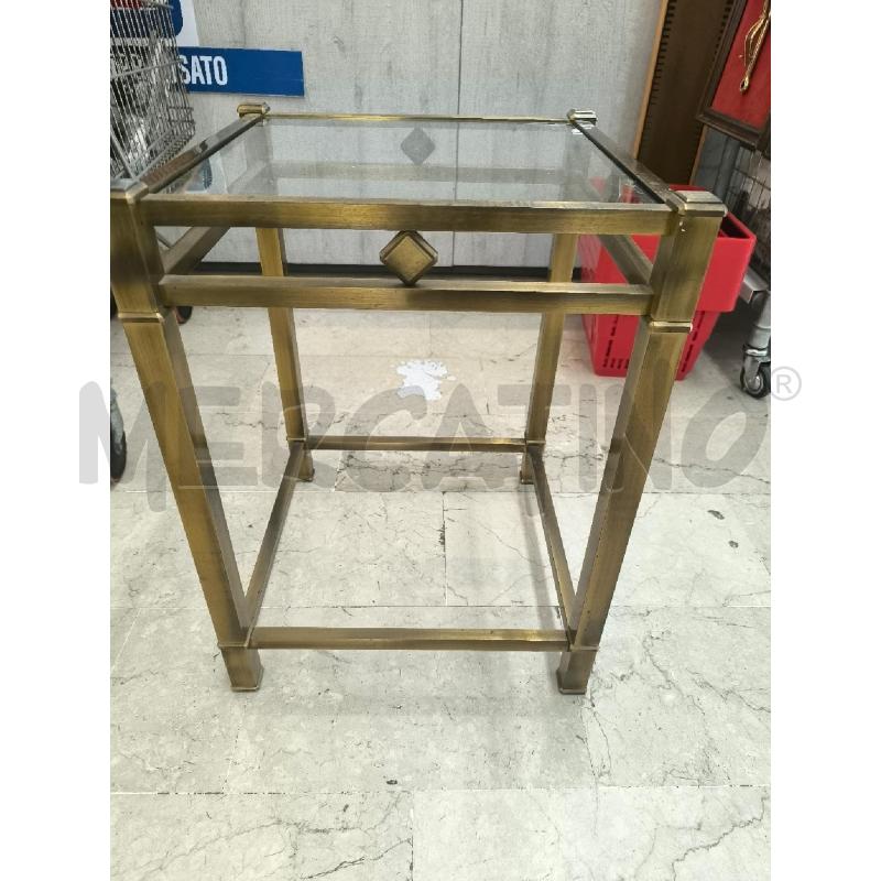 TAVOLINO IN OTTONE PIANO IN VETRO | Mercatino dell'Usato Mestre 1