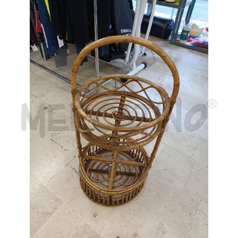 TAVOLINO PORTABOTTIGLIE IN VIMINI ANNI 70 | Mercatino dell'Usato Mestre 1