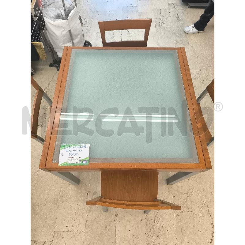 TAVOLO QUADRATO 90X90 + 4 SEDIE | Mercatino dell'Usato Mestre 1