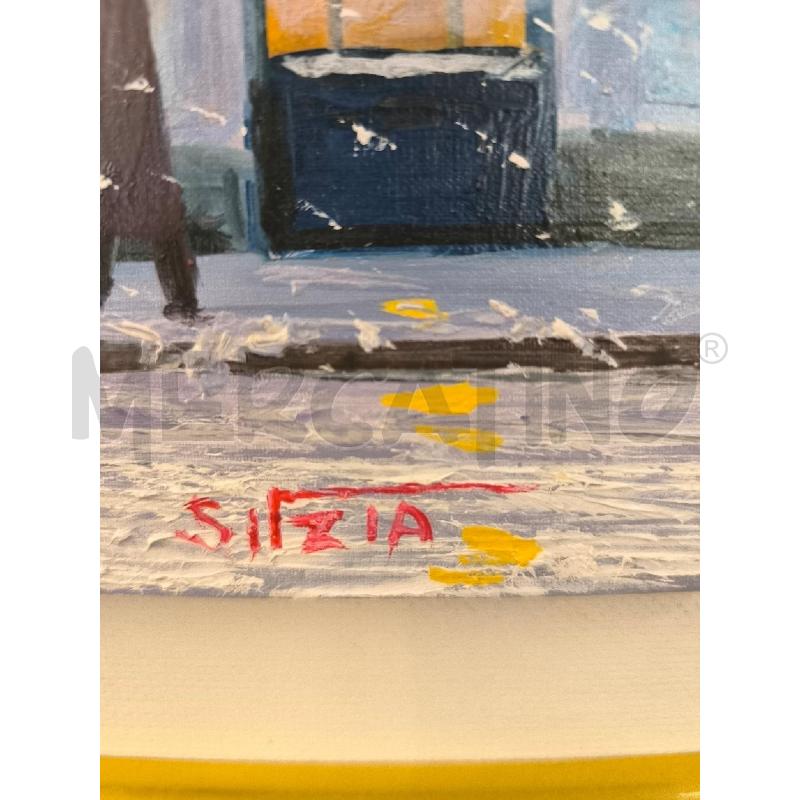 TELA AUTORE CONTEMPORANEO VISTA CON TRAM | Mercatino dell'Usato Mestre 2