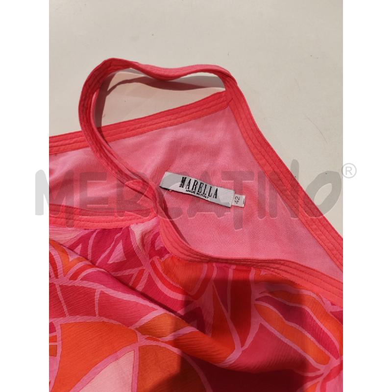 TOP MARELLA 100% SETA ROSA ARANCIO BIANCO | Mercatino dell'Usato Mestre 4