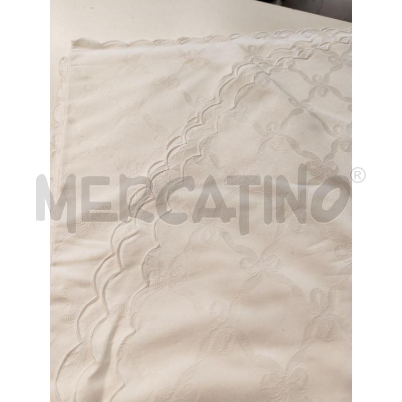 TOVAGLIA COTONE BIANCO CON RUNNER FIOCCHI ARANCIO | Mercatino dell'Usato Mestre 2