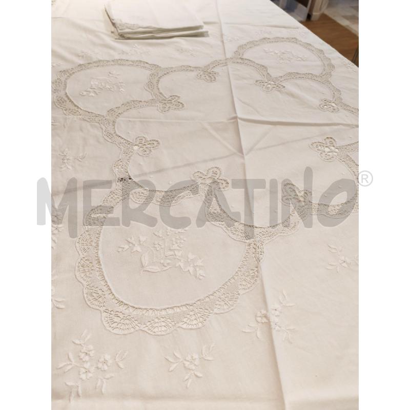 TOVAGLIA COTONE BIANCO OVALE RICAMO BIANCO | Mercatino dell'Usato Mestre 2