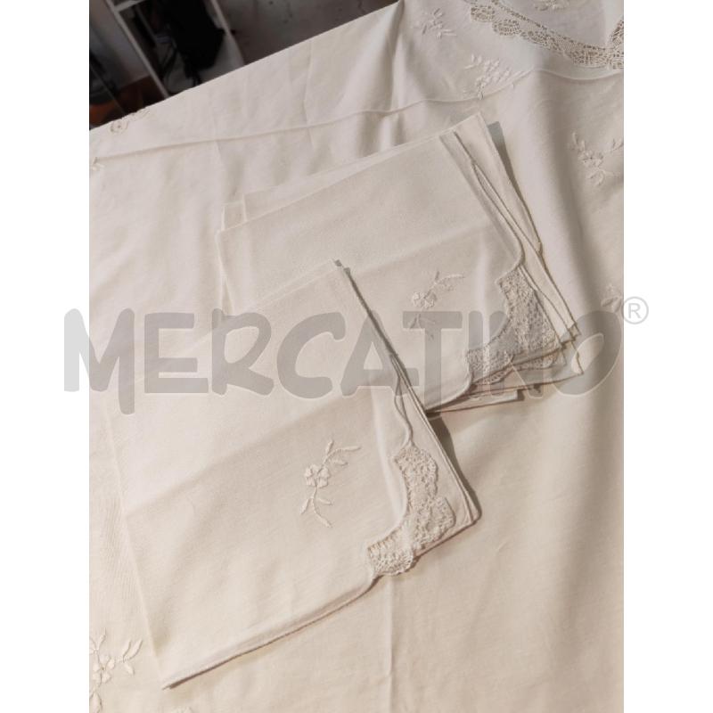 TOVAGLIA COTONE BIANCO OVALE RICAMO BIANCO | Mercatino dell'Usato Mestre 5