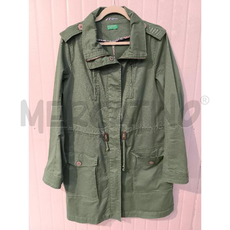 TRENCH DONNA BENETTON VERDE CON TASCHE E BOTTONI  | Mercatino dell'Usato Mestre 1