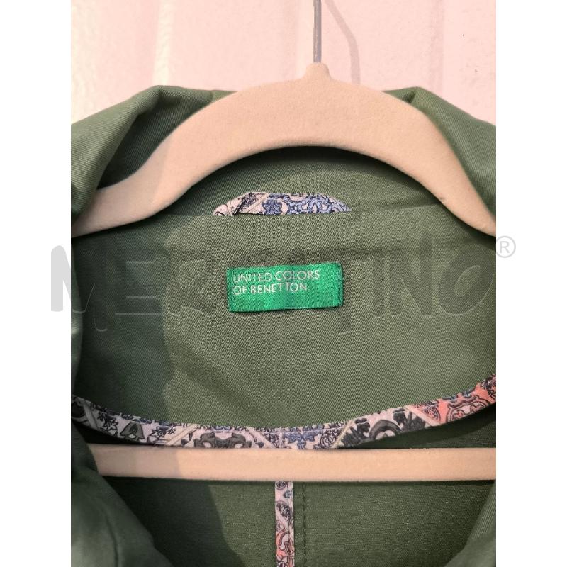 TRENCH DONNA BENETTON VERDE CON TASCHE E BOTTONI  | Mercatino dell'Usato Mestre 2