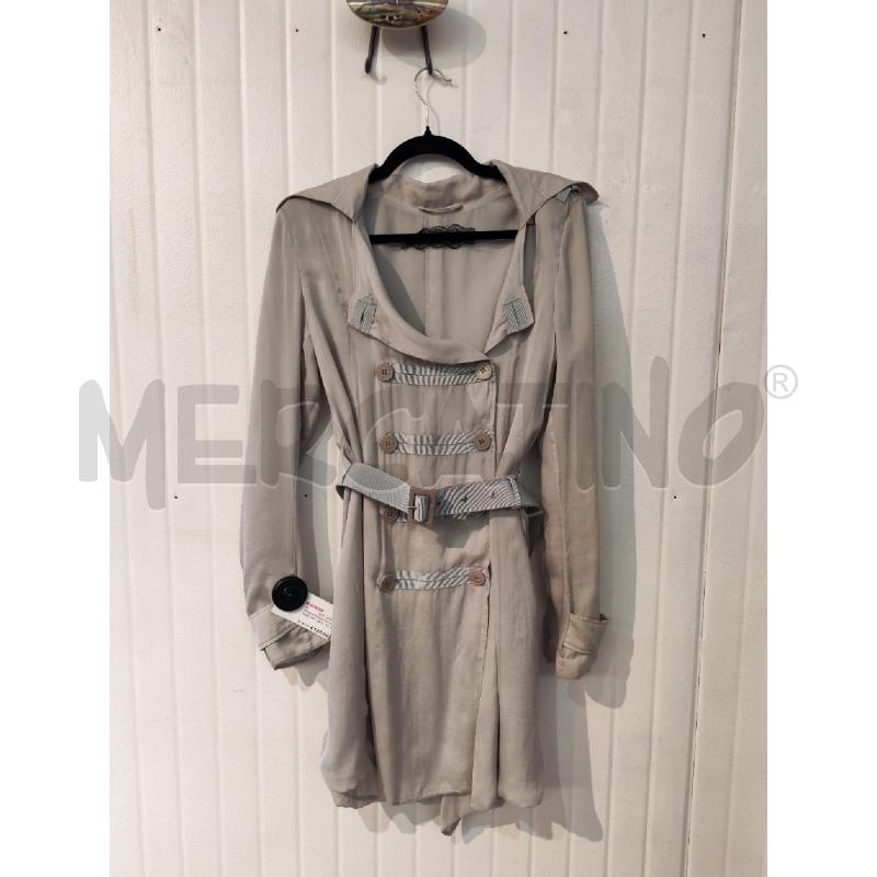 TRENCH DONNA PATRIZIA PEPE 100% SETA GRIGIO | Mercatino dell'Usato Mestre 1