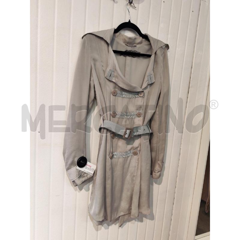 TRENCH DONNA PATRIZIA PEPE 100% SETA GRIGIO | Mercatino dell'Usato Mestre 3