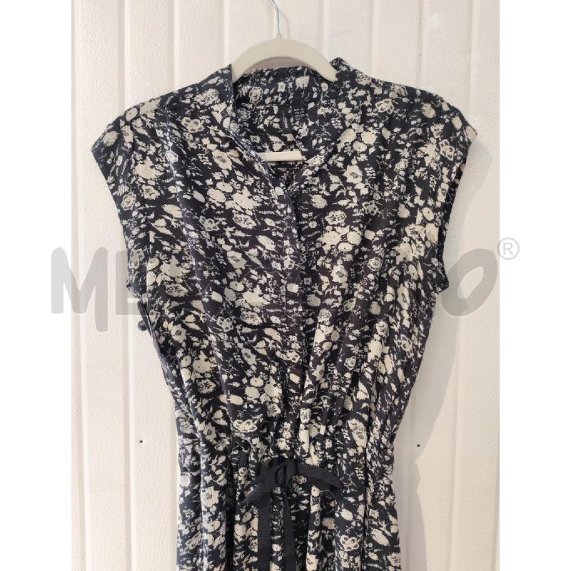 TUTA DONNA MANGO NERA FANTASIA FIORI BIANCHI | Mercatino dell'Usato Mestre 2