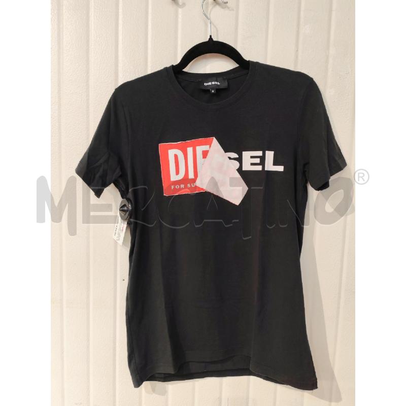 T SHIRT UOMO DIESEL NERO SCRITTA BIANCA E ROSSA | Mercatino dell'Usato Mestre 1