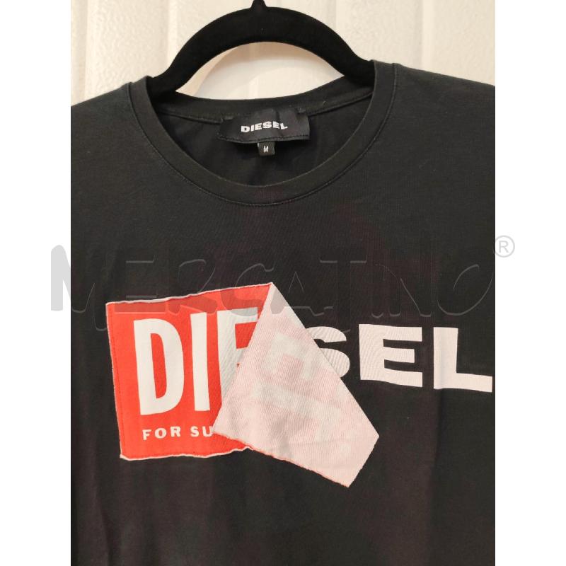 T SHIRT UOMO DIESEL NERO SCRITTA BIANCA E ROSSA | Mercatino dell'Usato Mestre 2
