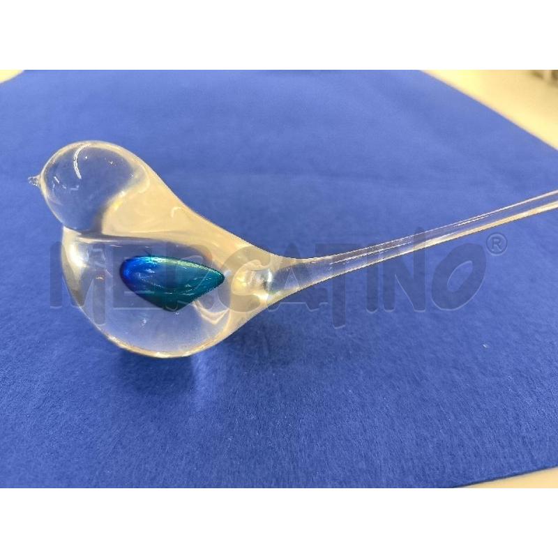 UCCELLINO VETRO MURANO CELESTE | Mercatino dell'Usato Mestre 1