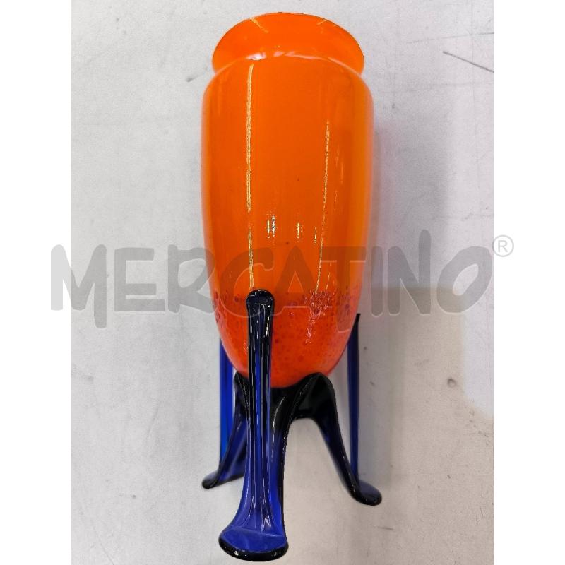 VASO ARANCIONE BASE BLU 3 GAMBE | Mercatino dell'Usato Mestre 4