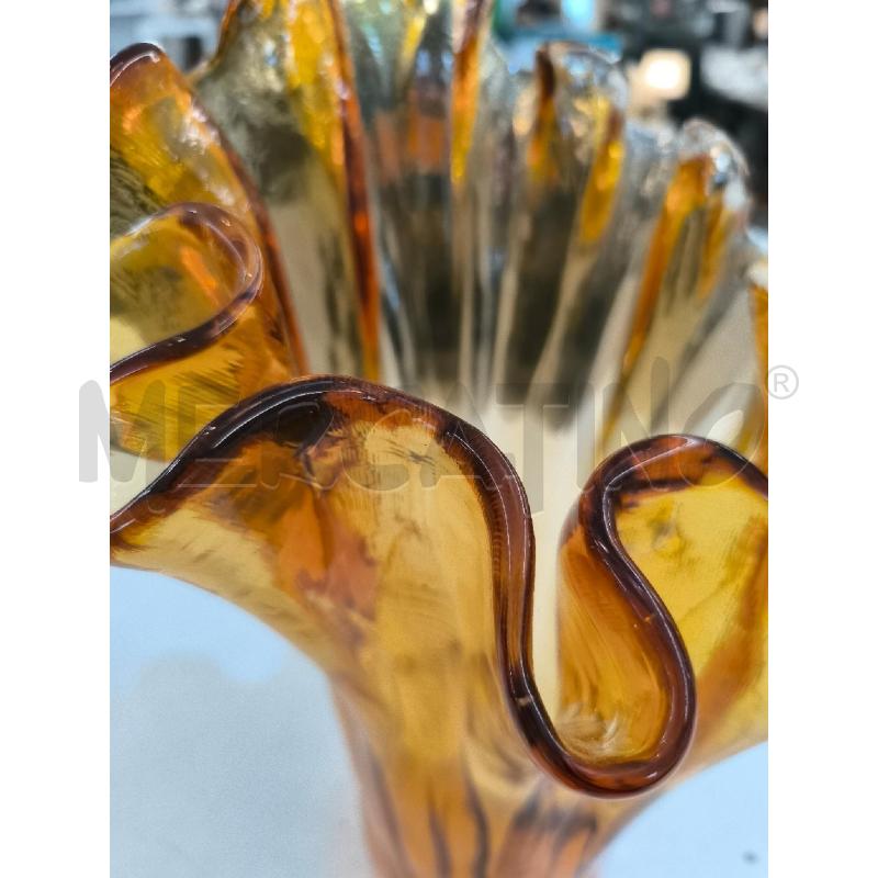 VASO IN VETRO FAZZOLETTO ARANCIO  | Mercatino dell'Usato Mestre 2