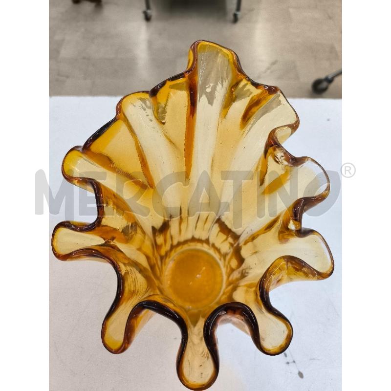 VASO IN VETRO FAZZOLETTO ARANCIO  | Mercatino dell'Usato Mestre 3