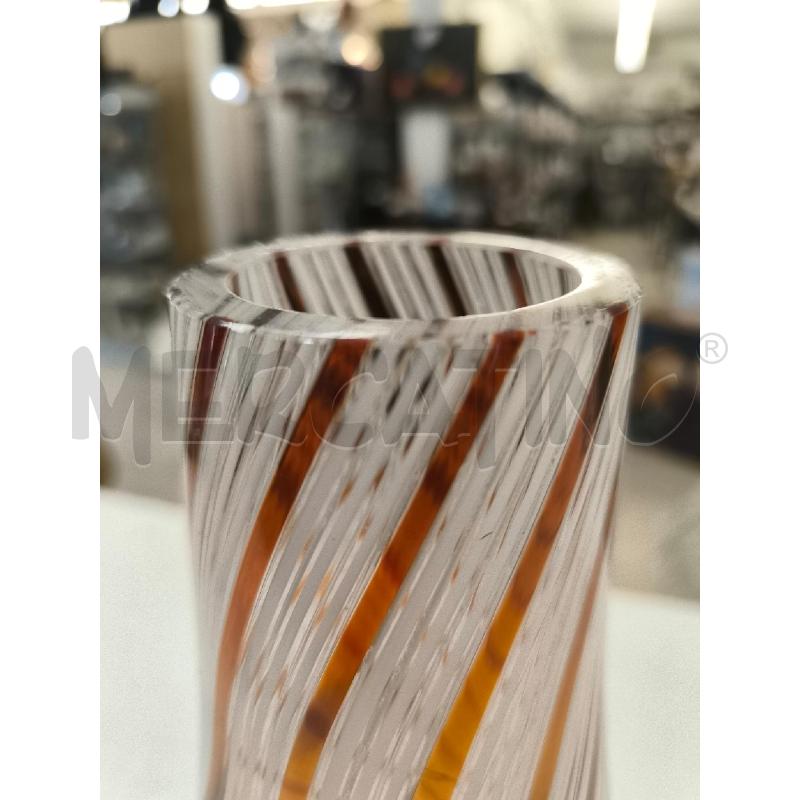 VASO MURANO RIGHE BIANCO MARRONI | Mercatino dell'Usato Mestre 2