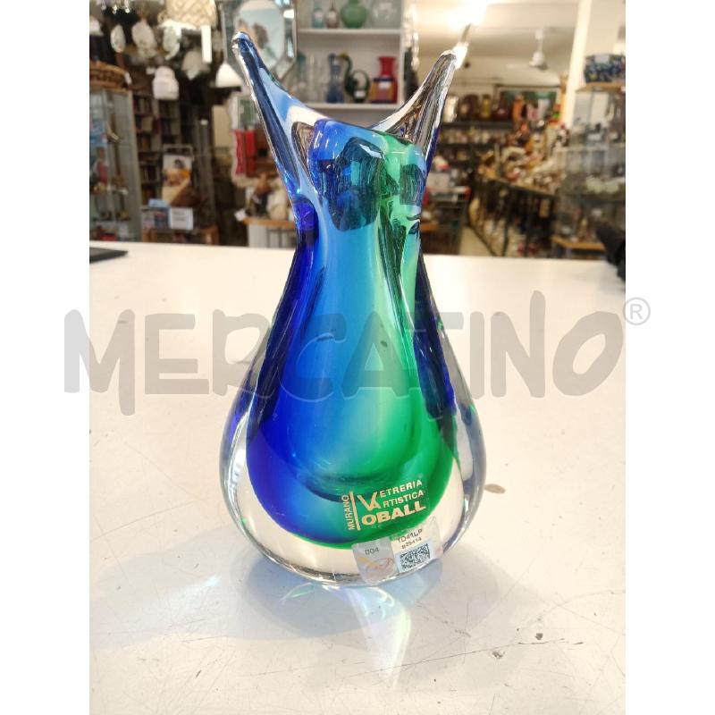 VASO MURANO VETRERIA OBAL VERDE EBLU | Mercatino dell'Usato Mestre 1