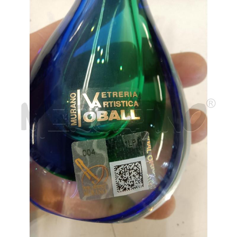 VASO MURANO VETRERIA OBAL VERDE EBLU | Mercatino dell'Usato Mestre 2