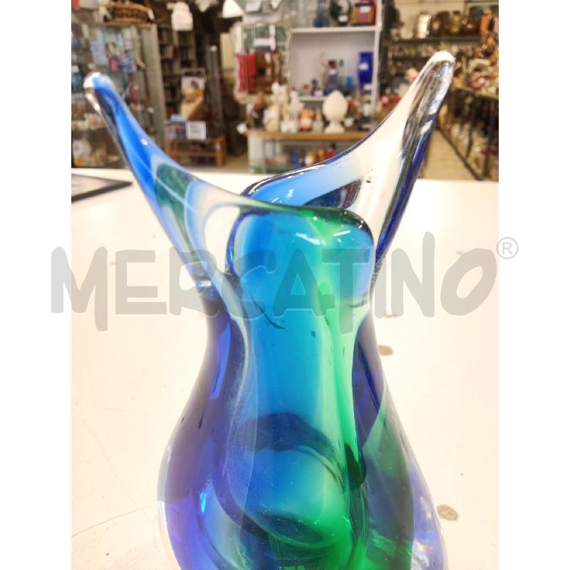 VASO MURANO VETRERIA OBAL VERDE EBLU | Mercatino dell'Usato Mestre 3