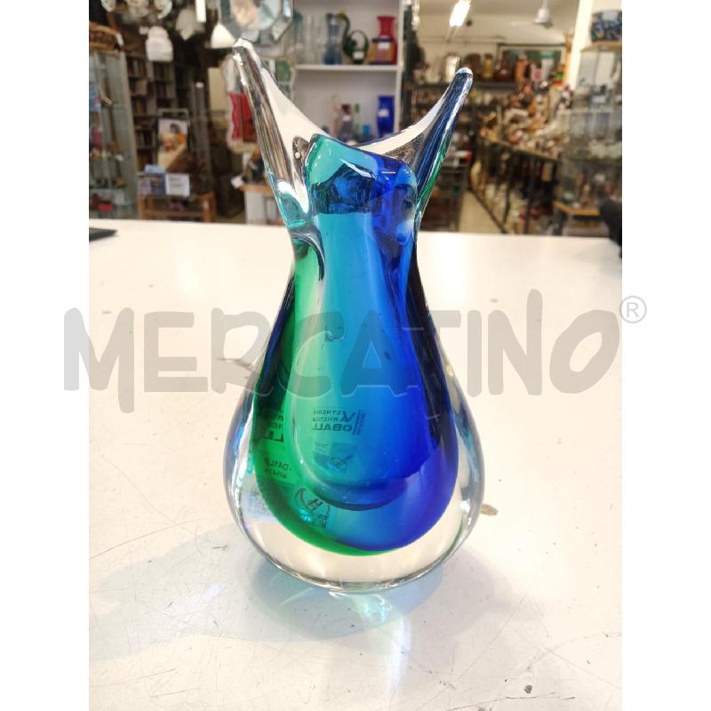 VASO MURANO VETRERIA OBAL VERDE EBLU | Mercatino dell'Usato Mestre 4