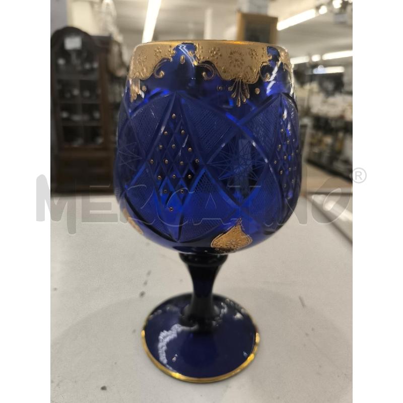 VASO TIPO BICCHIERE BLU DECORI ORO | Mercatino dell'Usato Mestre 2