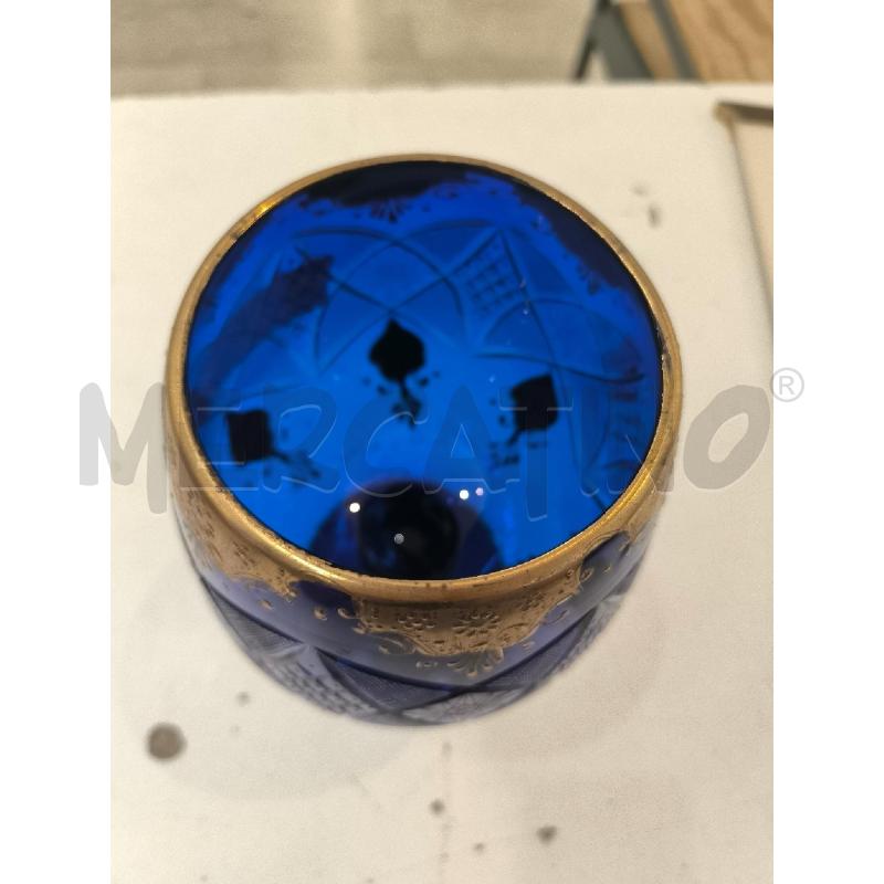 VASO TIPO BICCHIERE BLU DECORI ORO | Mercatino dell'Usato Mestre 3
