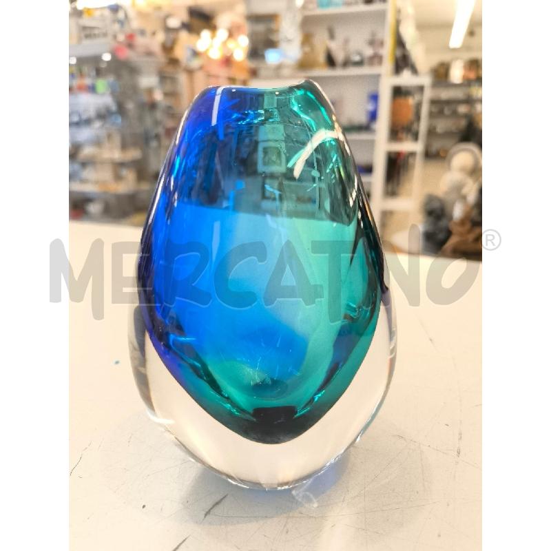 VASO VETRO BLU E ACQUAMARINA | Mercatino dell'Usato Mestre 1