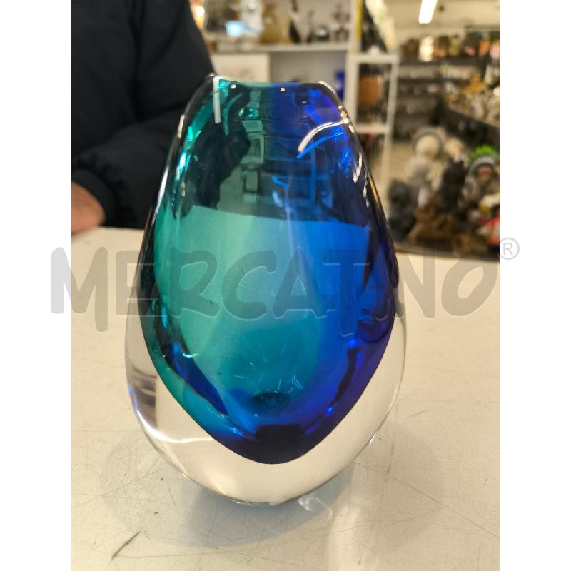 VASO VETRO BLU E ACQUAMARINA | Mercatino dell'Usato Mestre 2