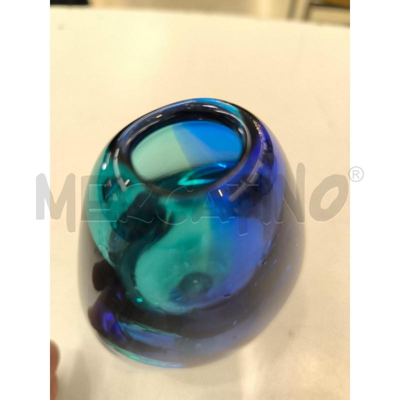 VASO VETRO BLU E ACQUAMARINA | Mercatino dell'Usato Mestre 3