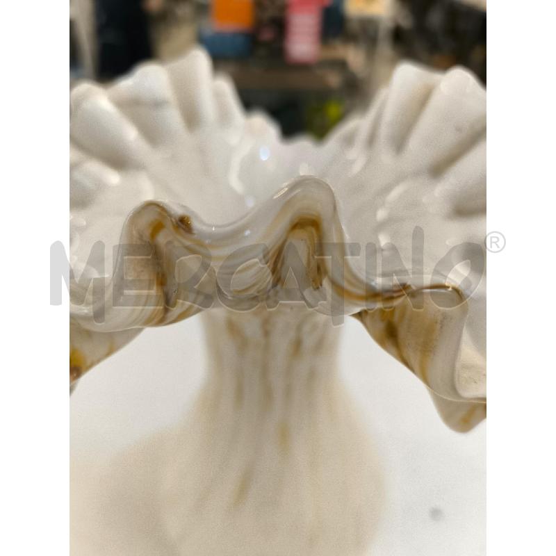 VASO VETRO MURANO BEIGE STRIATURE SENAPE  | Mercatino dell'Usato Mestre 2