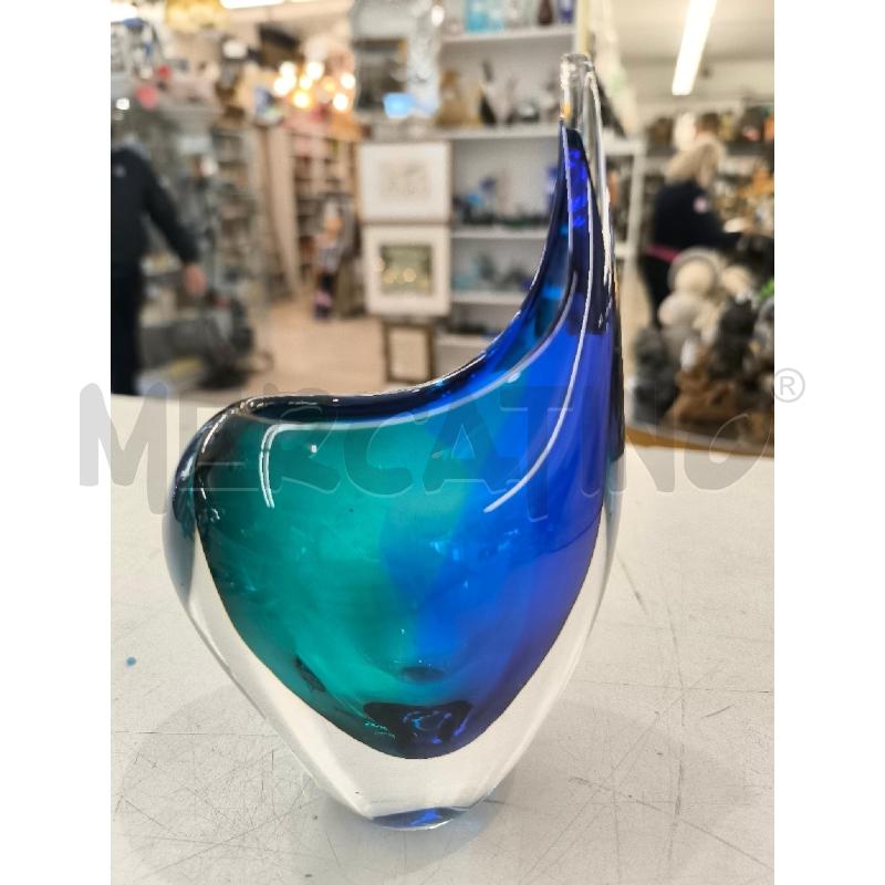 VASO VETRO MURANO BLU E ACQUAMARINA | Mercatino dell'Usato Mestre 2