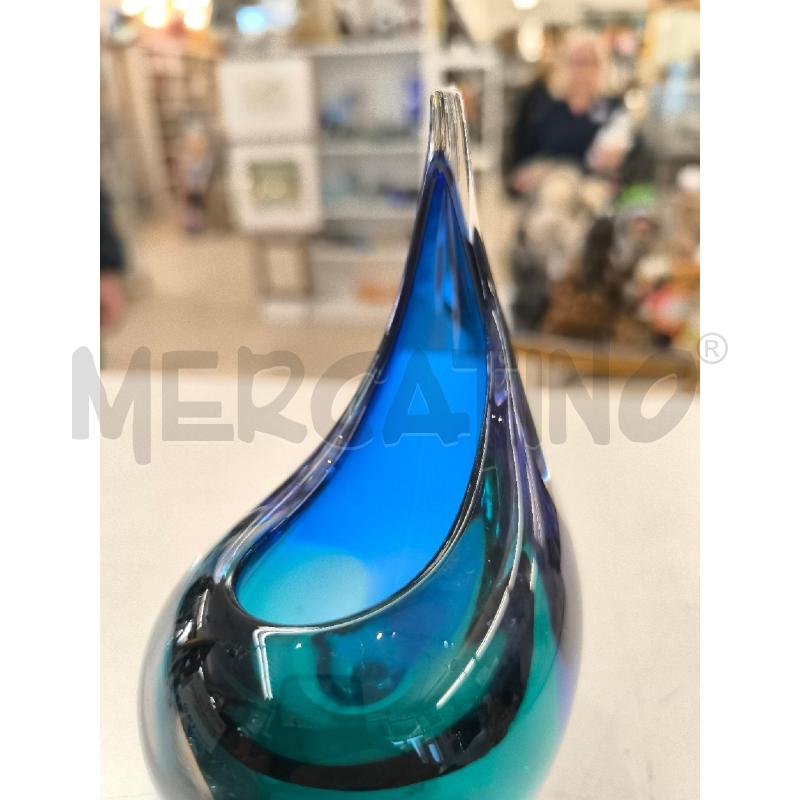 VASO VETRO MURANO BLU E ACQUAMARINA | Mercatino dell'Usato Mestre 3
