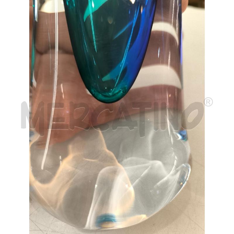 VASO VETRO MURANO CELESTE E VERDE MARINO | Mercatino dell'Usato Mestre 5