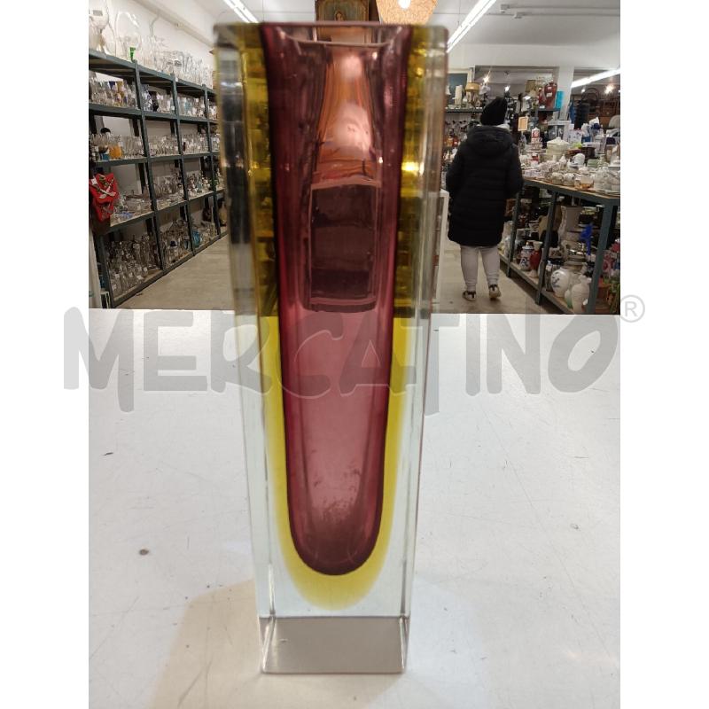 VASO VETRO MURANO SOMMERSO SFACCETTATO | Mercatino dell'Usato Mestre 1