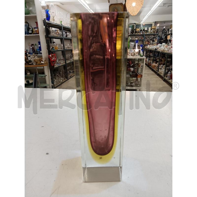 VASO VETRO MURANO SOMMERSO SFACCETTATO | Mercatino dell'Usato Mestre 4