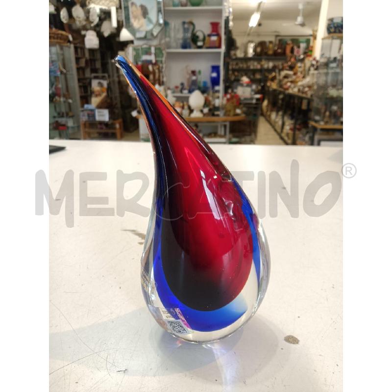 VASO VETRO MURANO VETRERIA OBAL ROSSO E BLU | Mercatino dell'Usato Mestre 1