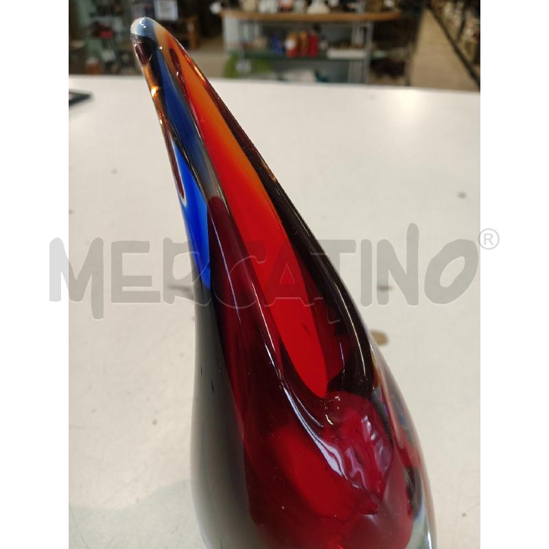 VASO VETRO MURANO VETRERIA OBAL ROSSO E BLU | Mercatino dell'Usato Mestre 2