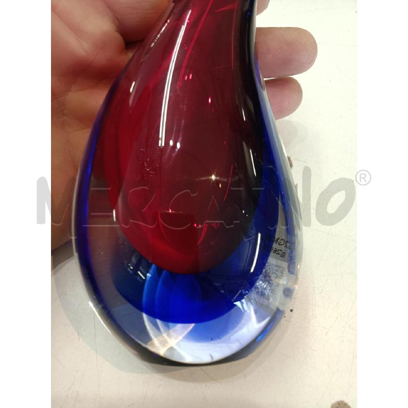 VASO VETRO MURANO VETRERIA OBAL ROSSO E BLU | Mercatino dell'Usato Mestre 5