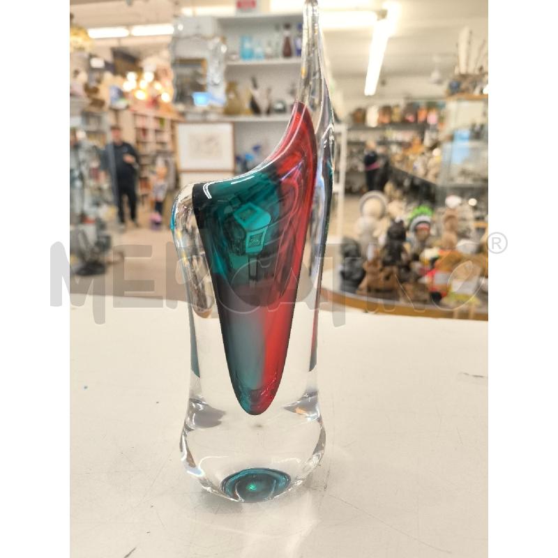 VASO VETRO ROSSO E VERDE | Mercatino dell'Usato Mestre 1