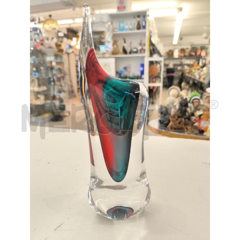 VASO VETRO ROSSO E VERDE | Mercatino dell'Usato Mestre 3
