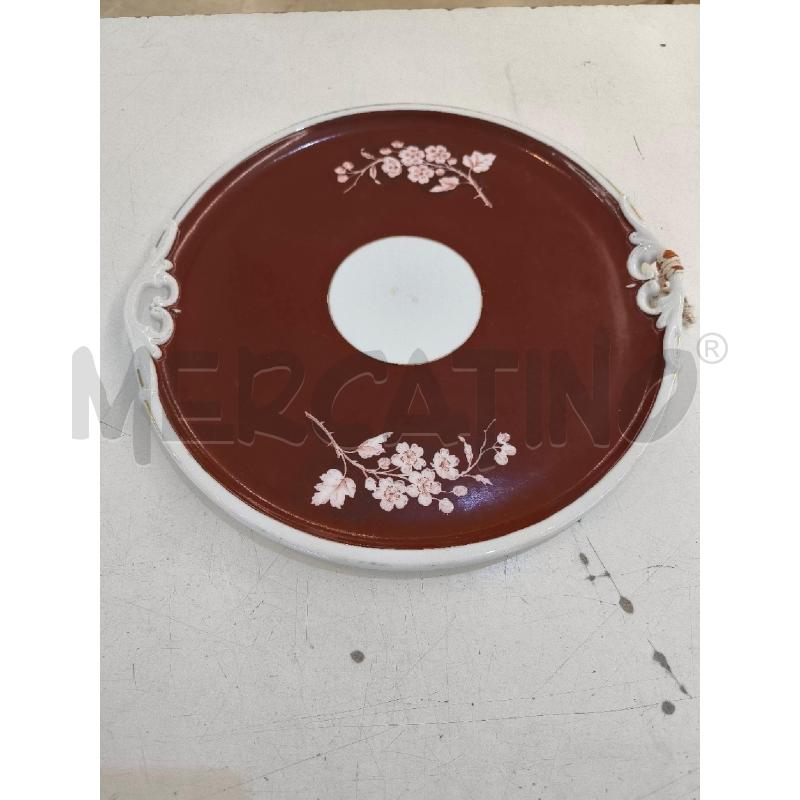 VASSOIO PORCELLANA TONDO ROSSO  FIORI RILIEVO | Mercatino dell'Usato Mestre 1