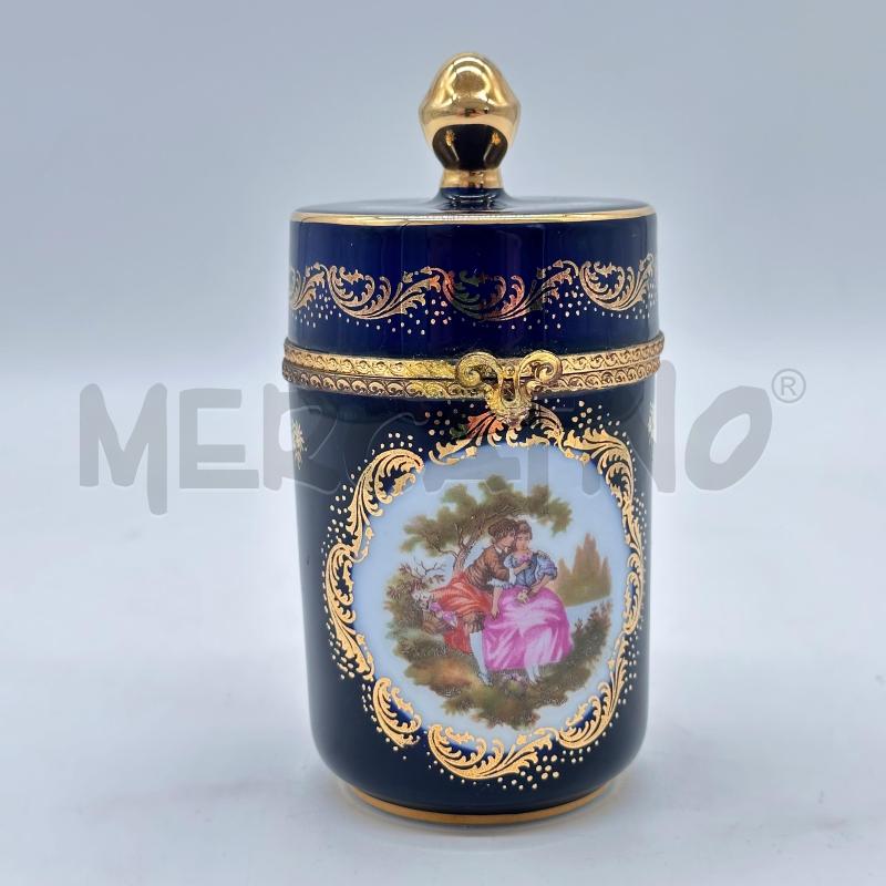 BARATTOLINO LIMOGES BLU DORATA DISEGNO DAME ROSA  | Mercatino dell'Usato Chiampo 1