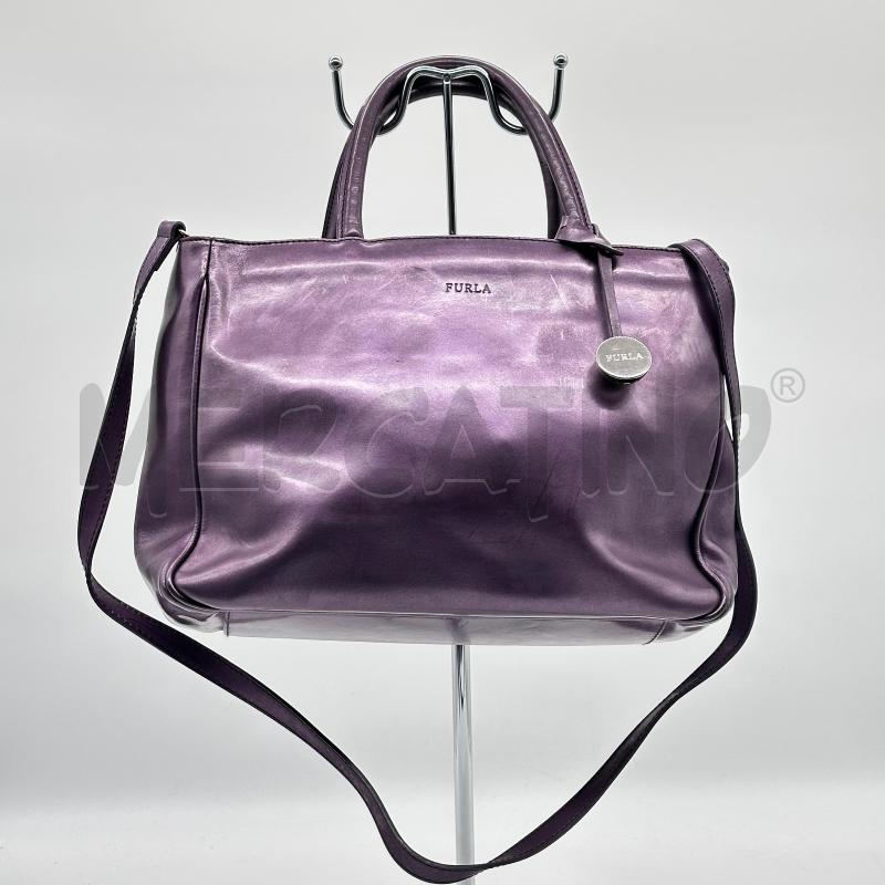 BORSA DONNA FURLA VIOLA OPACA MANICO TRACOLLA | Mercatino dell'Usato Chiampo 1