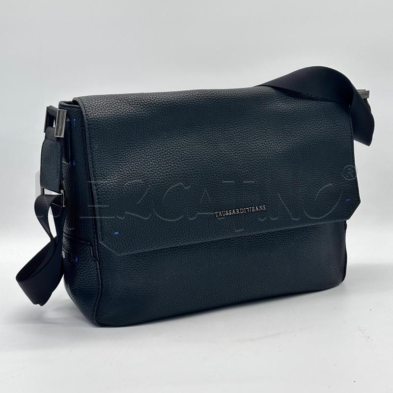 BORSA DONNA TRACOLLA TRUSSARDI NERA RETT CUCIT BLU | Mercatino dell'Usato Chiampo 1