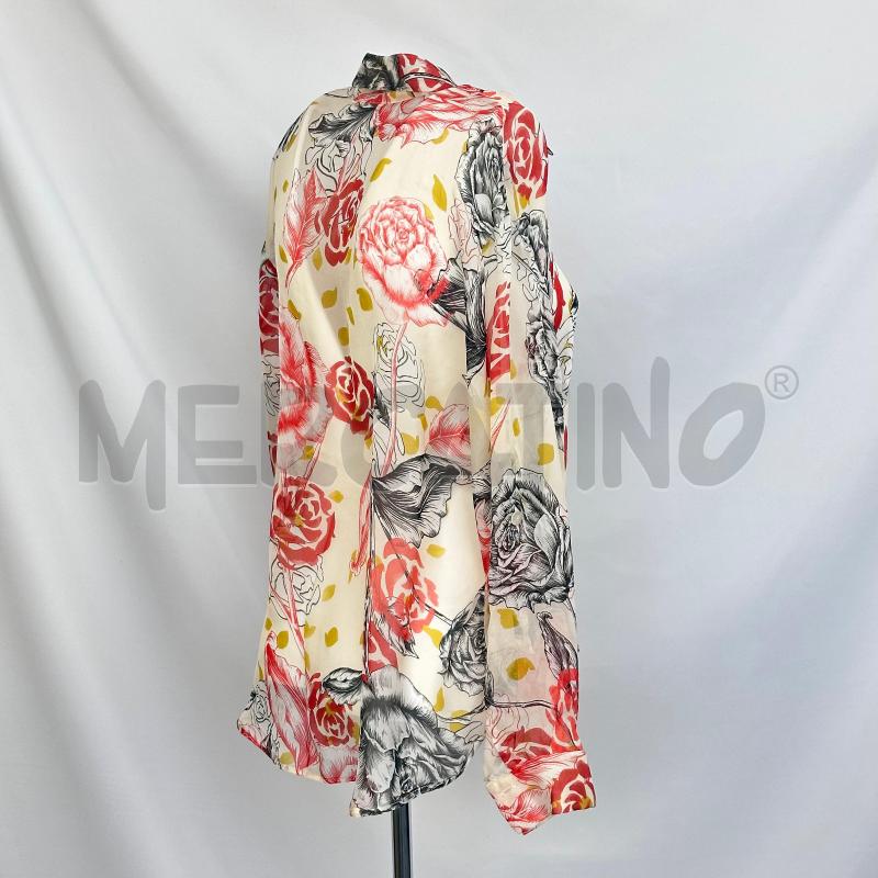 CAMICIA DONNA MALIPARMI VELO FANTASIA FIORI FOGLIE NERE GIAL ROSA BOTT | Mercatino dell'Usato Chiampo 3