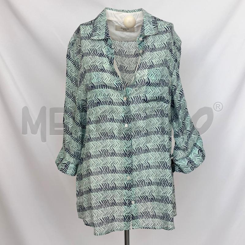 CAMICIA DONNA WEEKEND MAX MARA VELATA FANTASIA AZZ BLU MAN RISVOLTO BIA | Mercatino dell'Usato Chiampo 1