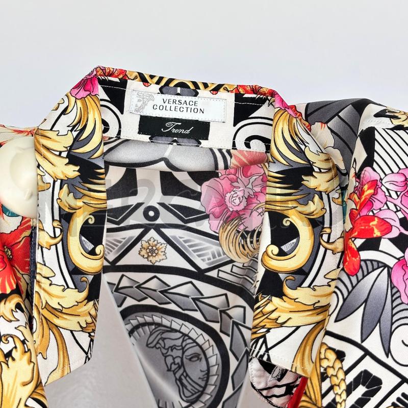 CAMICIA UOMO VERSACE COLLECTION 100%SETA FANTASIA BORDI ARANCIO | Mercatino dell'Usato Chiampo 2