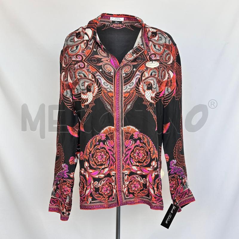 CAMICIA UOMO VERSACE COLLECTION NERA ARANCIO VIOLA 100%SETA | Mercatino dell'Usato Chiampo 1